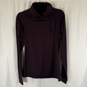 Nike Top Women's Large Purple Cowl Neck Tight Dri Fit Microfleece Lined